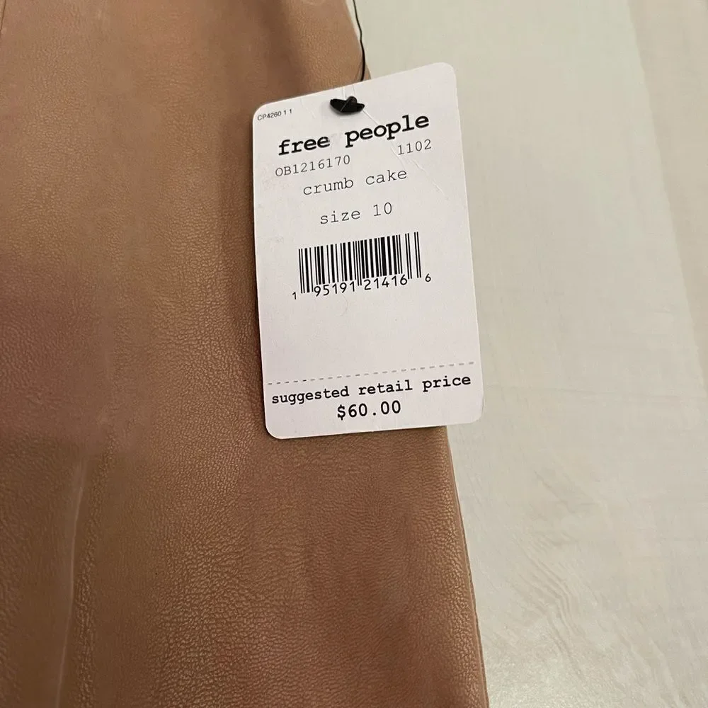 NWT Free People modern‎ femme suede tan skirt, 10